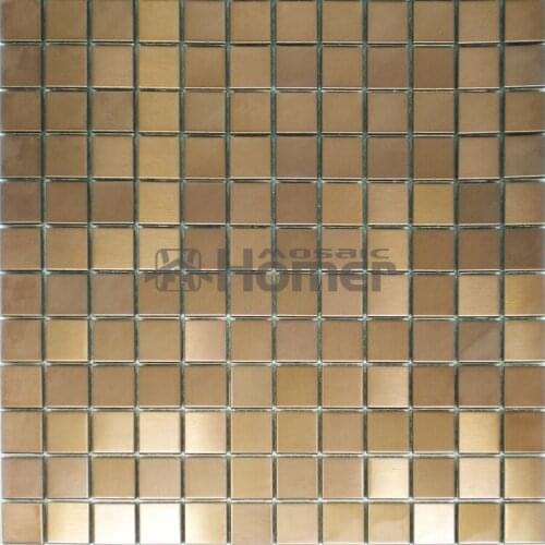 Free shipping, 23x23mm rose golden stainless steel mosaic bathroom shower tile 12x12" square metal mosaic wall tiles