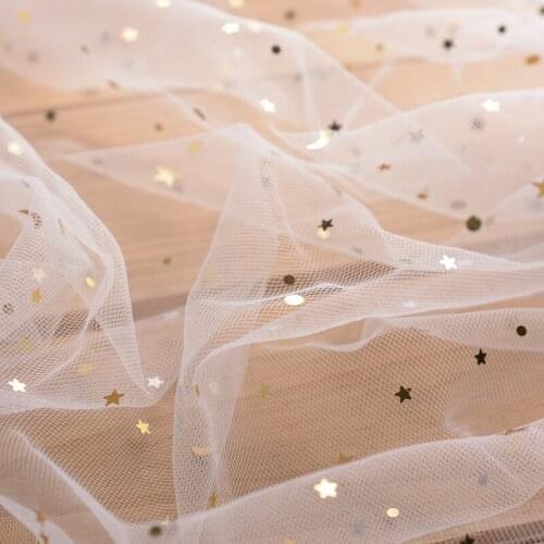 Free shipping Fantasy Star Moon Netting Background Girl Heart Room Decoration Fabric