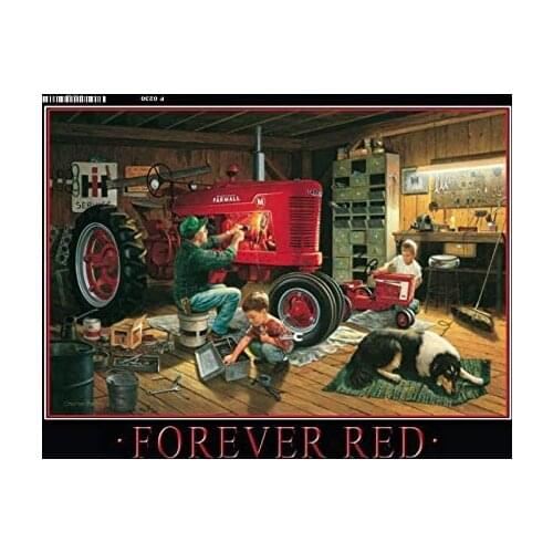 Bidesign Forever Red Farmall Traktor Metal Tin Sign Custom Metal Sign 8X12in-Bar Cafe Restaurant Home Decor