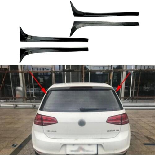 Rear Window Side Spoiler Wing Automotive Rear Mirror Tail Accessories Fit for Golf 7 MK7 - Gloss Black / Carbon Fiber