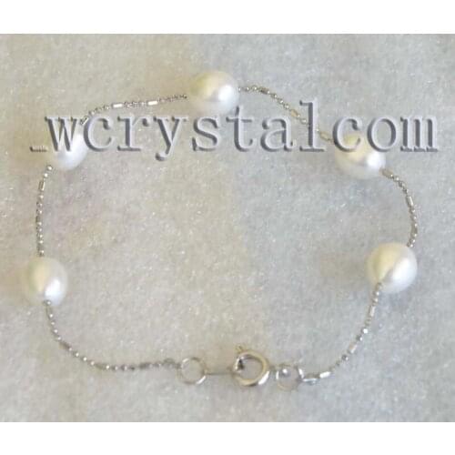 White Freshwater Cultured Pearl Bracelet Chain