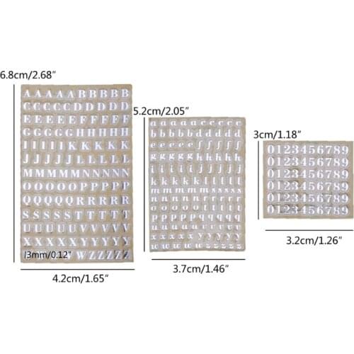 5Pcs 3mm Alphabet Letters Numbers Chunky Glitter Epoxy Resin Decorative Stickers A0KD