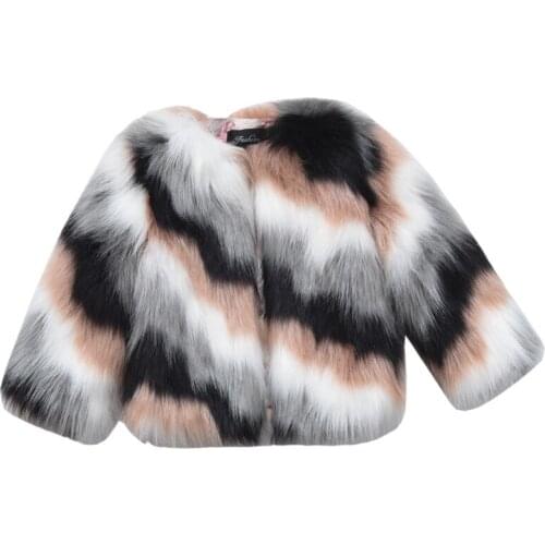 Kids Girls New 2021 Autumn Winter Coat Faux Children Girls Thicken Warm Outerwear Princess winter Jacket CT086