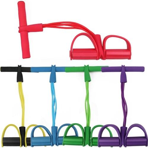 Fitness Gum 4 Tube Resistance Bands Latex Pedal Exerciser Sit-up Pull Rope Expander Elastic Bands Yoga equipment Pilates Workout