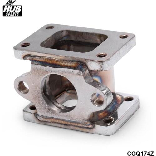 Turbo flange adapter T25 to T25, T2 to T2 with 38 mm external wastegate stainless steel HU-CGQ174Z
