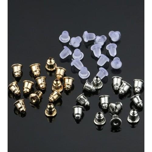 JAKONGO Metal Bullet Earring Back Plugging Blocked Rubber Back DIY Earrings Jewelry Making Accessories