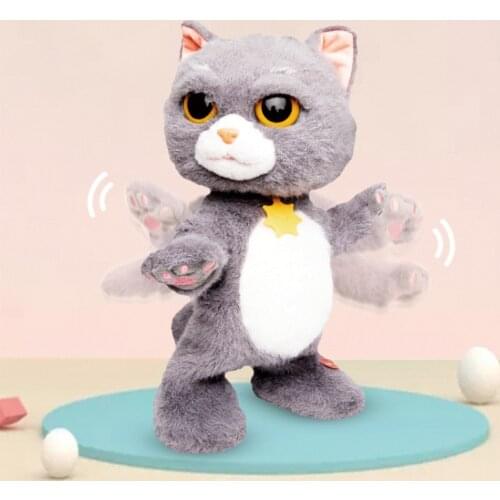 Classic Cute Robot Cat Electric Plush Pet Cat Can Walking Singing Songs Dancing Sound Effect Electric Cute Pet Boy Girl Gifts