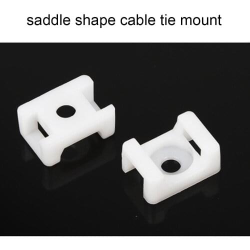 Cable tie Mounts seat fixed seat 100pcs Wire Buddle Saddle Type Plastic Holder White Black Plastic saddle cable mount holder