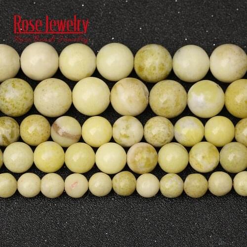 Wholesale Natural Lemon Jades Stone Gem Beads Round Beads for Jewelry Making Bracelet Necklace 4/6/8/10/12 Mm Strand 15'' Inches