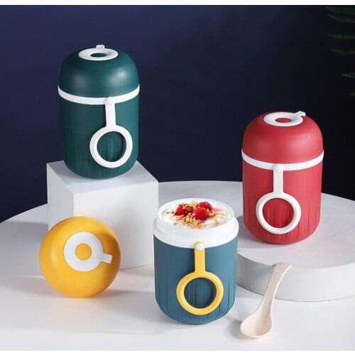 Baby Cup Can Microwave Sealed Leak-proof And Scalded Baby Feeding Mug Child Breakfast Cup Bring A Spoon Gift