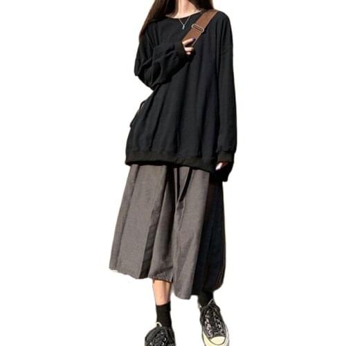 Hot Sale No Hat Women Solid Hoodies Autumn Leisure Loose O-Neck Collar Korean Fashion Sweatshirts Casual Pullover Tops Female