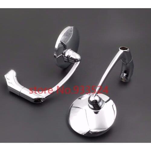 M10 Round Side Rear View Mirror For Honda Kawasaki Suzuki Cruiser Street Bike Chopper Motorcycle