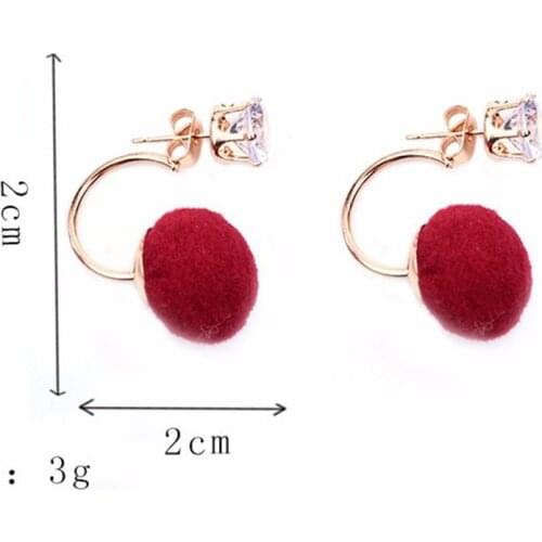 2020 Fashion Christmas Gifts Winter Piercing Wedding rhinestone Double Puffer Ball crystal Earrings Jewelry girls earrings women
