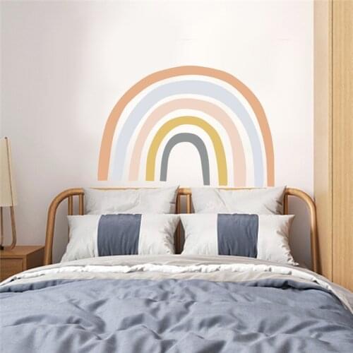 Cartoon Rainbow Wall Stickers Kids Room Boy Girl Decor Bedroom Living Room Decoration Aeathetic Decals for Furniture Wallpaper