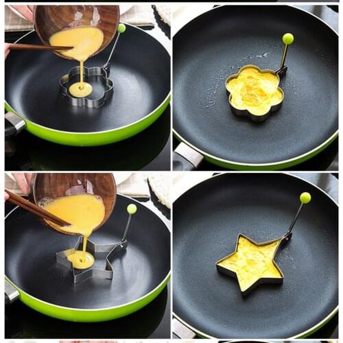 Stainless Steel Pancake Mould Omelette Mold Ring Cooking Fried Egg Bento Shaper Kitchen Gadget