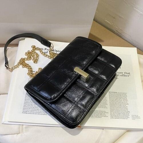 Solid Color Small Chain PU Leather Designer Shoulder Bags for Women 2021 Branded Luxury Simple Travel Ladies Crossbody Handbags