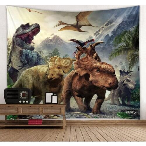 Ancient Dinosaur Original Dinosaur Polyester Printing Fine Sewing Tapestry Background Decorative Fabric Multiple Sizes
