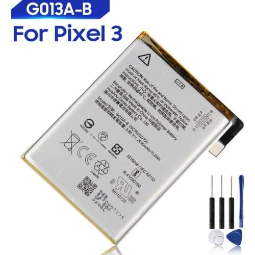 Original Replacement Battery For Google Pixel 3 Pixel3 Pixel 3XL G013A-B G013C-B Genuine Battery 3430mAh
