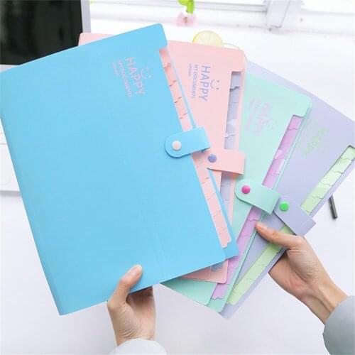 1pc A4 File Folder Multi-layer Organ Bag Portable Storage Data Bag Test Paper File Organizer School Office Stationery Wholesale