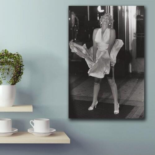 Printing Marilyn Monroe on the set of the Seven Year Itch Wall Art Picture Home Decor Living Room Modern Canvas Print Paintings