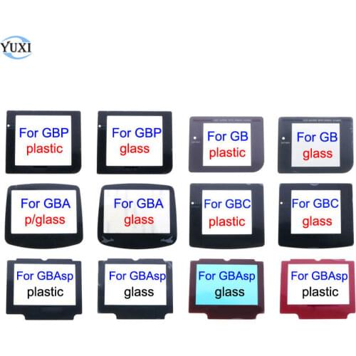 YuXi Plastic & Glass Screen Lens Cover For GB GBA SP GBC GBP Screen Lens W/ Adhesive For Gameboy Advance/Color/Pocket Console