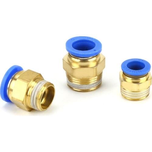 12mm 14mm 16mm Tube To 1/8" 1/4" 3/8" 1/2" 3/4" BSP Male Thread Straight One Touch Air Pneumatic Pipe Fitting Quick Connector