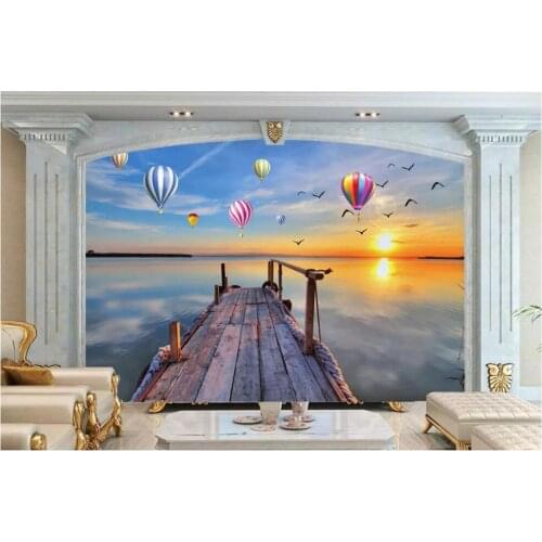 Custom photo wallpaper for walls 3 d wall murals wallpaper Beach tree seaside scenery mural TV background wall papers home decor