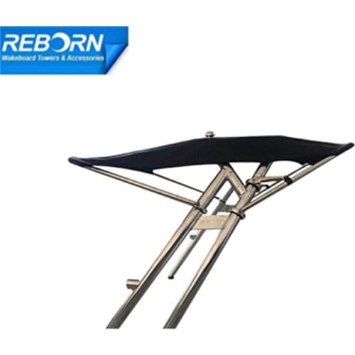 Reborn Pro3 Foldable Boat Wakeboard Tower Bimini Top Black Canopy- 2200V