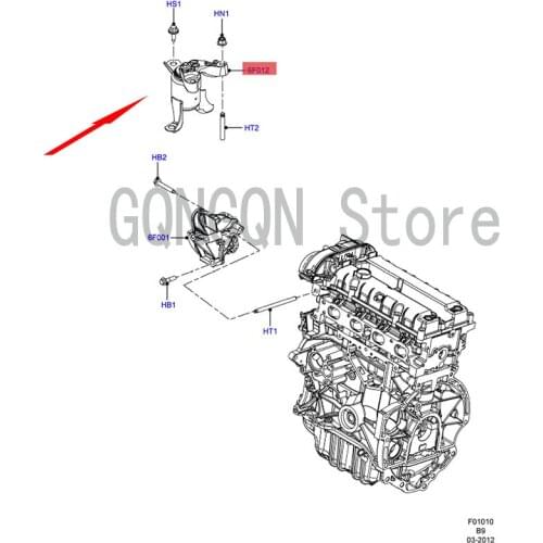 CAR Engine Foot Rubber 6F012 Bracket For dMo nd eoF ies ta Engine Mount Buffer Block Engine Foot Rubber Pad Engine Front Bracket