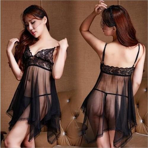 Sexy lace mesh nightgown babydoll erotic clothing underwear plus size underwear sexy hot woman erotic erotic clothes women