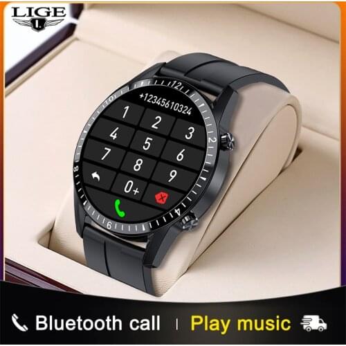 LIGE 2021 New Bluetooth Calls Smart Watch For Men IP67 Waterproof Smartwatch Health Monitor For Android Apple Xiaomi Huawei OPPO