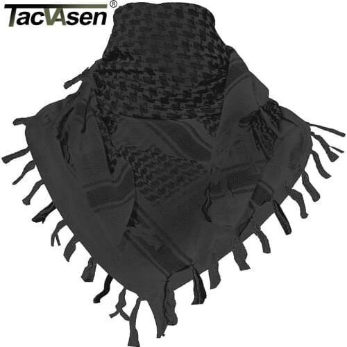 TACVASEN Men Military Scarf Tactical Desert Arab Keffiyeh Scarf Camouflage Head Scarf Women Arabic Cotton Paintball Face Mask