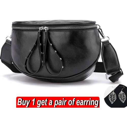 Vintage Small Messenger Bags For Women Semicircle Saddle Poach Shouder Bag Bucket Bags Crossbody Bag Females PU Leather Handbag