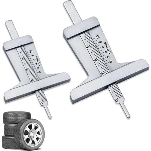 High quality Stainless steel mono block Tyre depth gauge tire thread guage tire depth vernier caliper #T1