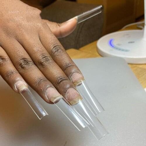 200Pcs/ NEW Tapered Square Nail Tips XXL Tapered Square -XXL C-curve square half cover nail tips 12 Sizes XXL Square Coffin