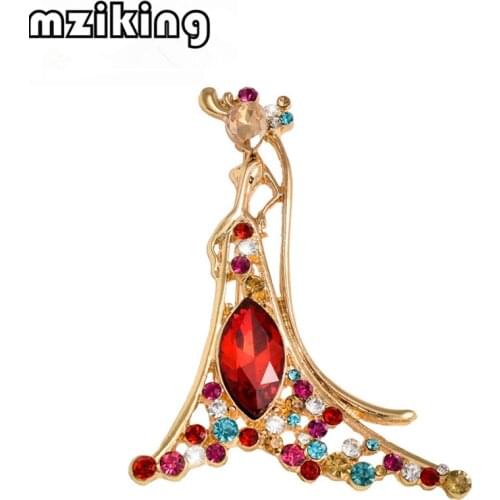 Fashion Queen Crystal Brooches Mujer Jogos Vorazes Bouquets Rhienstone Ballerina Brooch lapel pin for Girls dresses X1446
