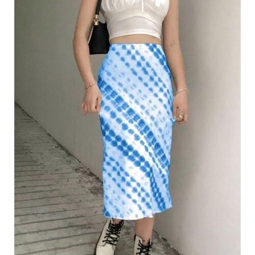 Harajuku Girl Fashion Midi Skirt Printed Vintage High Waist Skirts Women Streetwear