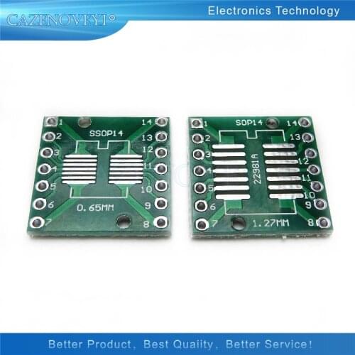 10pcs/lot TSSOP14 SSOP14 SOP14 to DIP14 Transfer Board DIP Pin Board Pitch Adapter In Stock