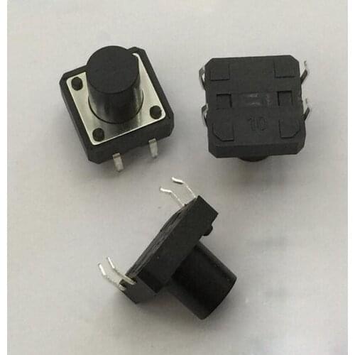 100PCS/Lot Push Button Switch 12*12*10 12*12 Light touch switch H= 10mm