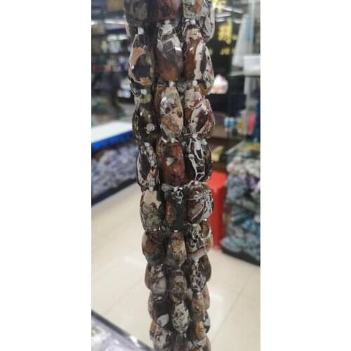 15x35mm Natural Gems Stone Necklaces Beads Tibetan Mystical Charms Dzi Gems Stone Matte Turtleback Drum Beads