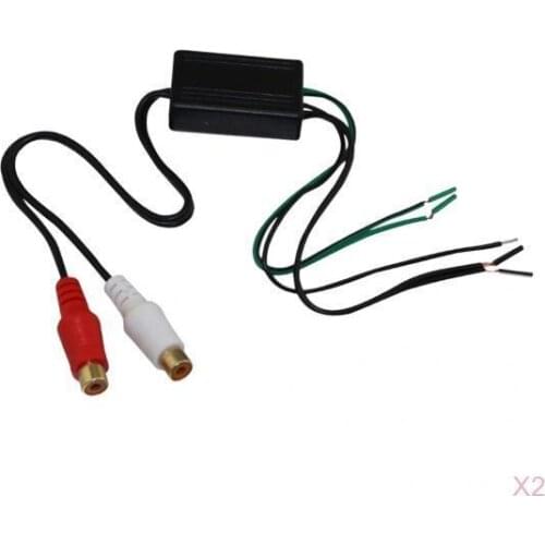 2pc Car Audio Stereo Speaker Wire To Rca Adapter Out High To Low Converter