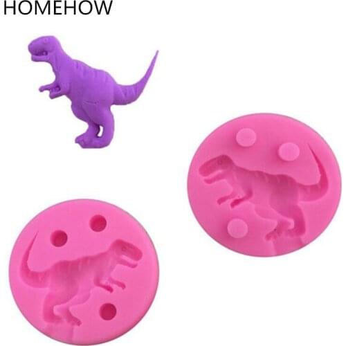 2PCS/Lot Cartoon T-Rex Cake Silicone Mold Gumpaste Pastry Fondant Decorating Tools Dragon Shape Candy Soap Chocolate Mould