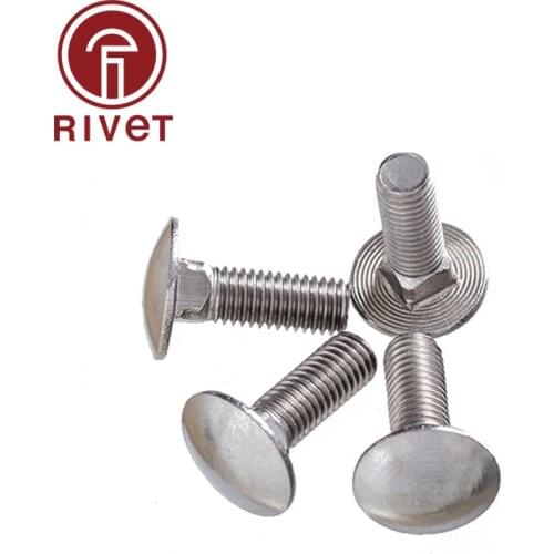 20/50/100 PCS M6 M8 M10 304 GB12 Stainless Steel Carriage Screws Round Head Square Neck Bolts Shelf Screws