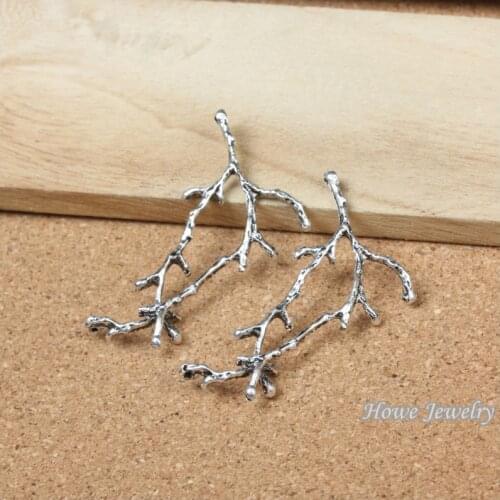 30 pcs Vintage Charms Branch Pendant Antique silver Fit Bracelets Necklace DIY Metal Jewelry Making