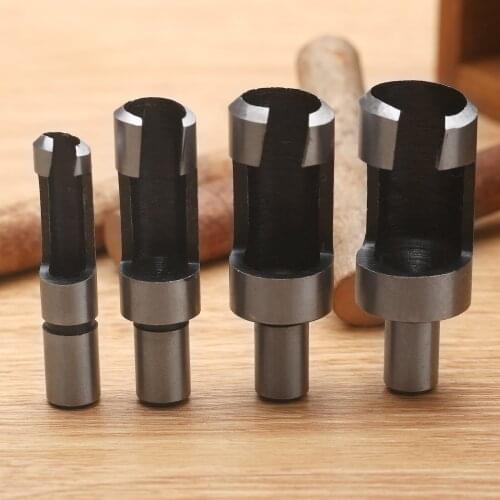 4Pcs 6/10/13/16mm High Carbon Steel Woodworking Tenon Plug Cutter Cutting Power Drill Bits Set Craft DIY Tool 10mm Round Shank