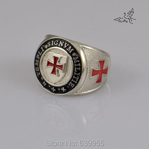 4x Signvm Militie Templi Knights Templars Ring Cross Zinc Alloy Rings Fashion Catholic Religious Jewelry