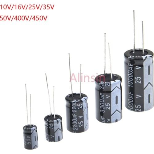 6.3V 10V 16V 25V 35V 50V 400V 450V 1UF 2.2UF 4.7UF 10UF 1000UF 22UF 33UF 47UF 470UF 100UF 220UF Aluminum Electrolytic Capacitor