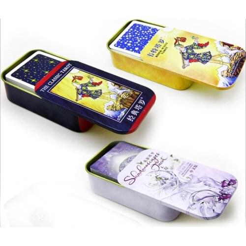 6 Kinds Option Metal Box Tarot Board Game 78 PCS/Set Boxed Playing Card Tarot Board Game For Family/Friends