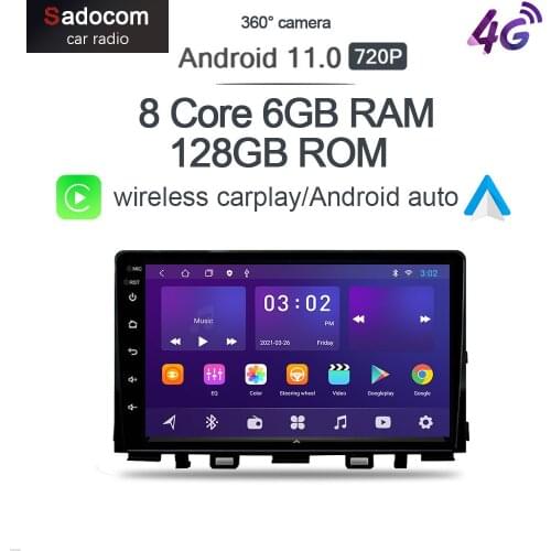 360 Panoramic Camera Carplay 6G+128G Android 10.0 Car DVD Player GPS Map WIFI Bluetooth RDS Radio For KIA Rio KX Cross 2017 2018