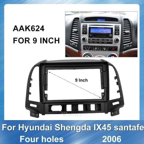 9" Car For Hyundai IX45 Santafe 2006 2 din Radio Fascia for Stereo Audio Panel Mount Installation Dash Kit Frame Adapter Radio